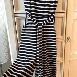 Women’s size XS blue & white mid length jumper